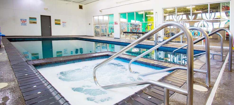 Get in the heated area of the pool for extra relaxation!